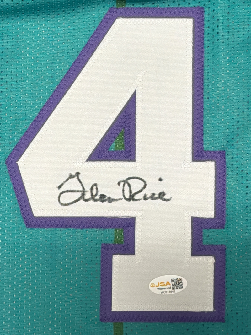 Glen Rice Signed Autographed Charlotte Hornets Custom Jersey JSA Witness COA
