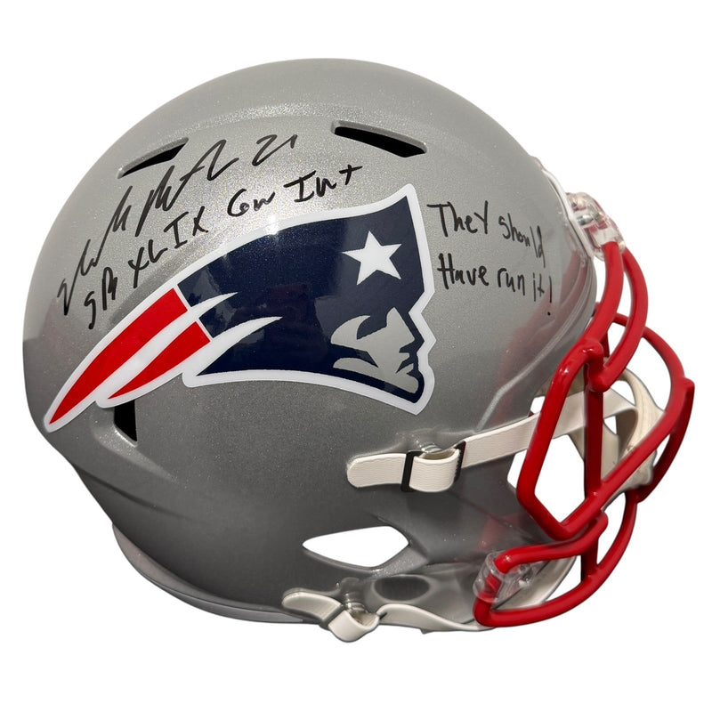 Malcolm Butler Signed Patriots Speed FS Full Size Helmet w/ Rare Inscs JSA W COA