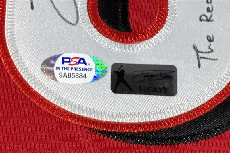 Jonathan India Signed Framed Custom Jersey w/ 2 Insc LE 6/6 Reds PSA ITP COA
