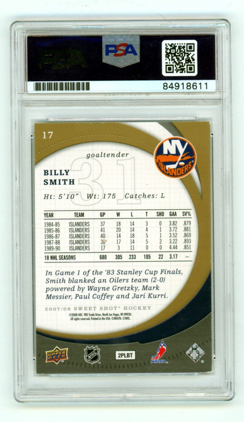 Billy Smith 2008-09 Upper Deck Sweet Shots #17 Signed PSA Authentic Auto NYI HOF