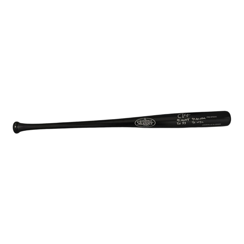 Chuck Knoblauch Signed Louisville Slugger Black Bat w/ 4 Insc JSA Witness COA
