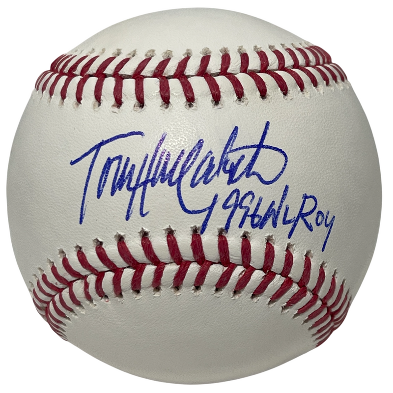 Todd Hollandsworth Signed ROMLB Baseball w/ 1996 NL ROY Beckett Witness BAS COA