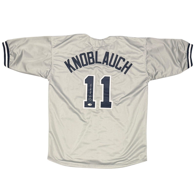 Chuck Knoblauch Signed New York Yankees Custom Jersey 98-00 WSC JSA Wit COA