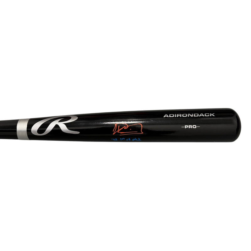 Kevin Parada Signed Black Rawlings Bat w/ 22 1st Rd Pick Beckett Witness BAS COA