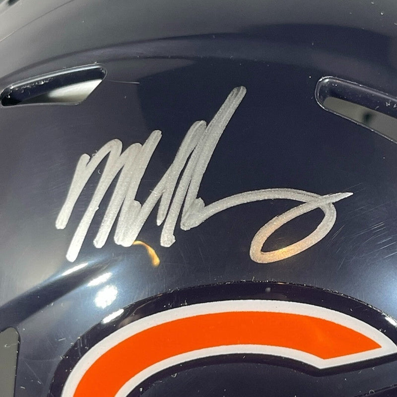 Mike Singletary Signed Bears Speed Mini Helmet Beckett Witness BAS COA
