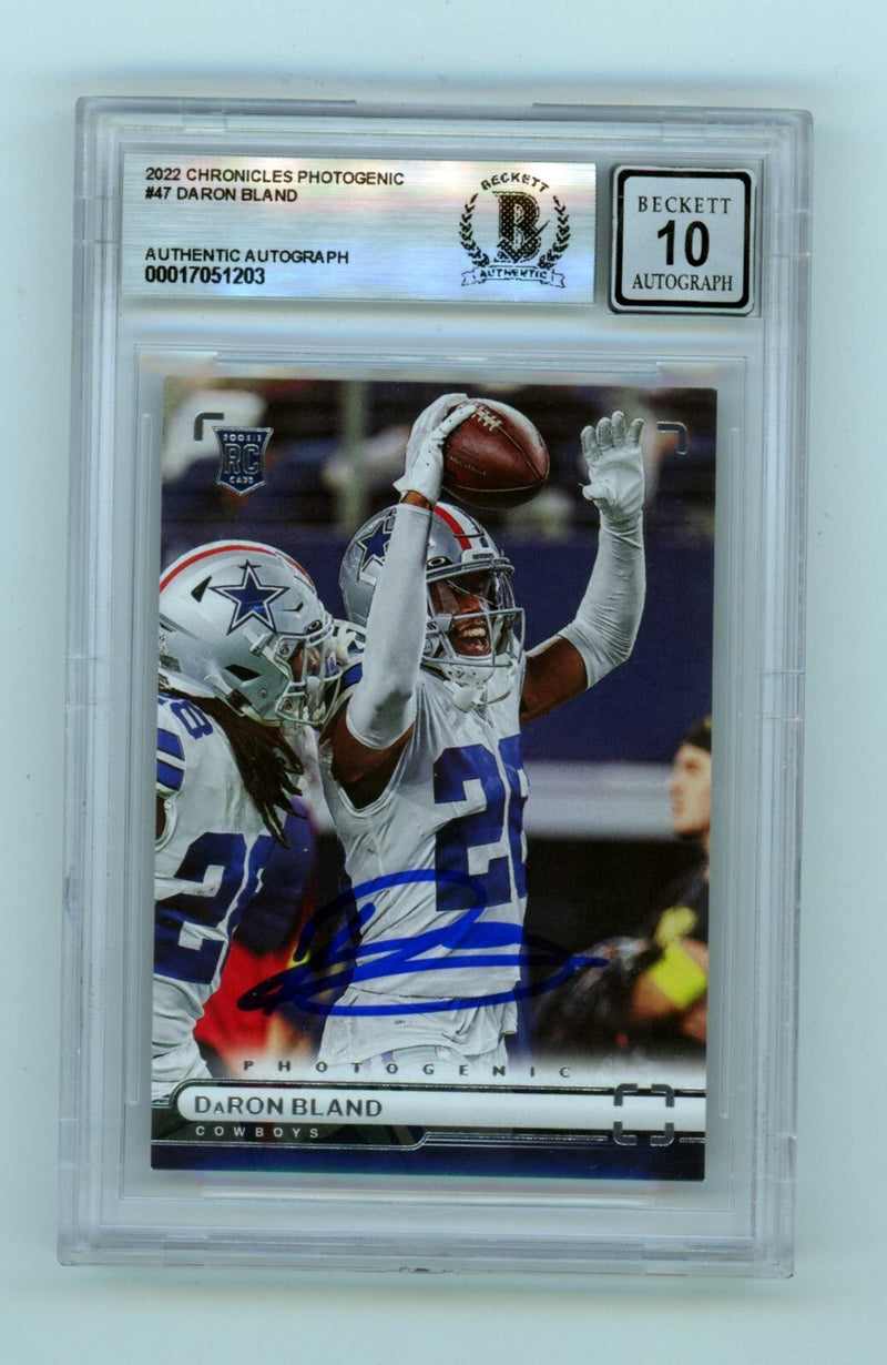 Daron Bland 2022 Chronicles Photogenic Signed Rookie RC Beckett BGS 10 Auto