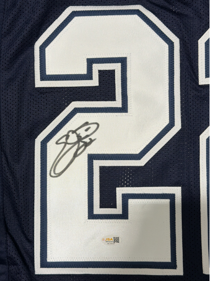 Emmitt Smith Signed Autographed Dallas Cowboys Custom Jersey JSA Witness COA