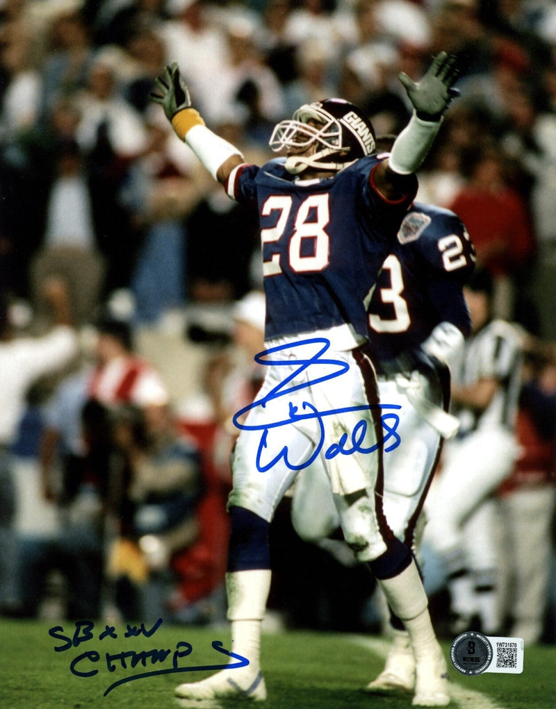Everson Walls Signed Giants 8x10 Photo w SB XXV Champs Beckett BAS COA #5