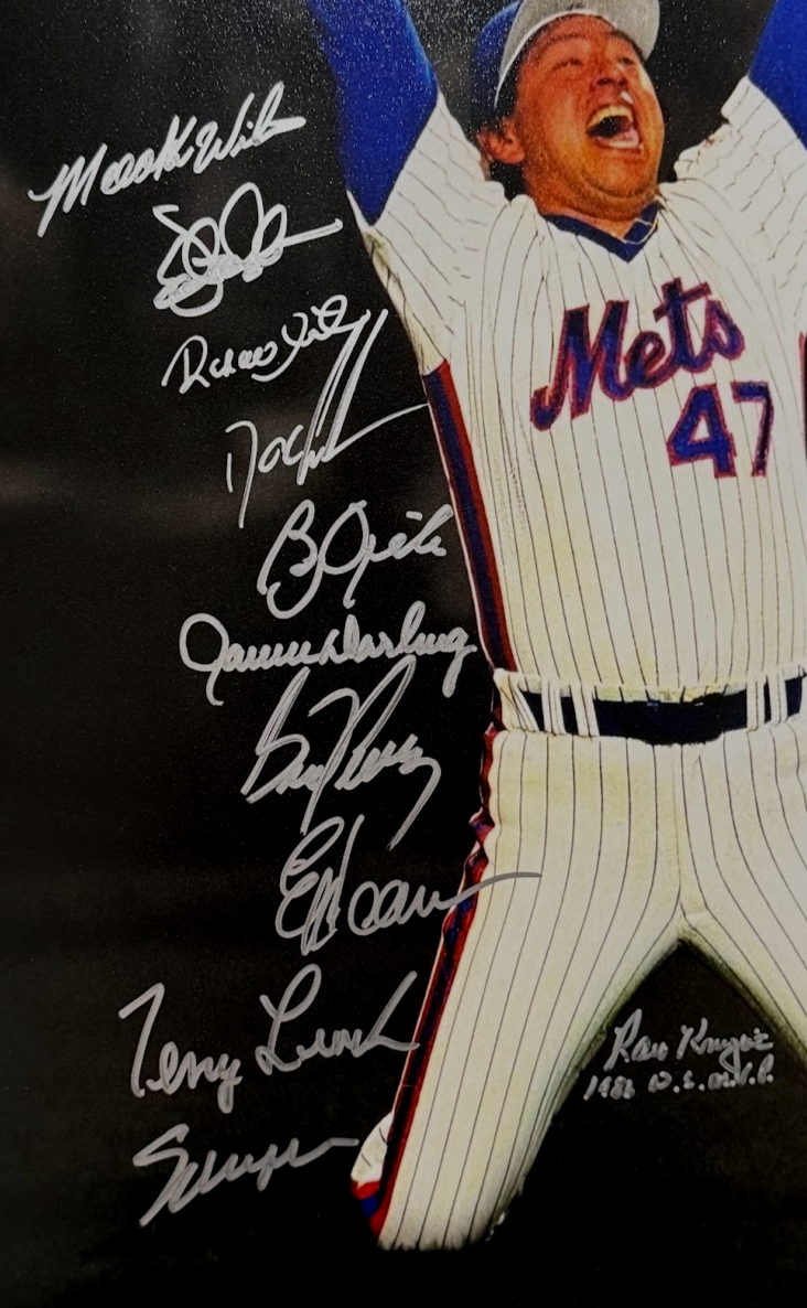 New York Mets 1986 World Series 23 Auto Team Signed 16x20 Photo w/ Insc. JSA COA