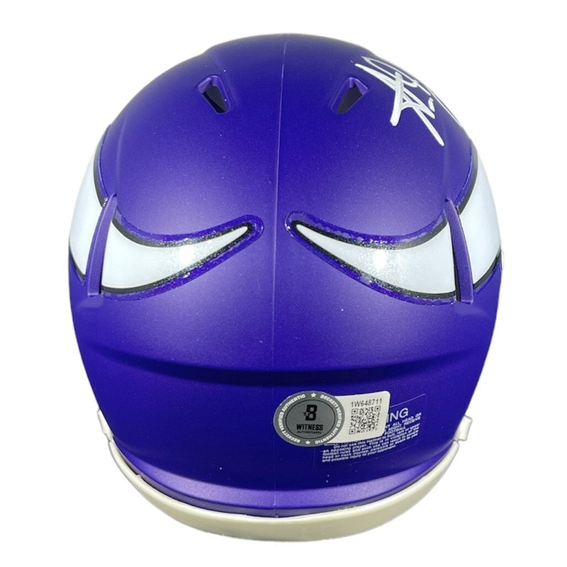 Aaron Jones Signed Vikings Speed Mini Helmet Beckett Witness BAS COA