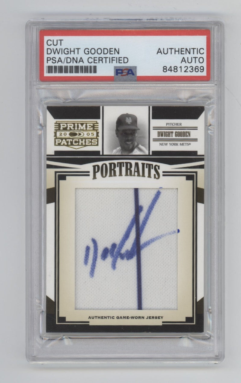 Dwight Gooden 2005 Donruss Prime Patches Portrait Game-Worn Jersey /424 PSA Auto