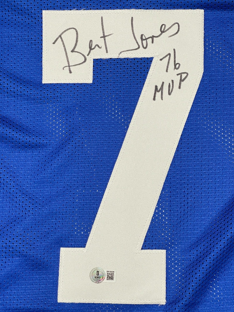 Bert Jones Signed Indianapolis Colts Custom Jersey w/ 76 MVP Beckett Wit BAS COA