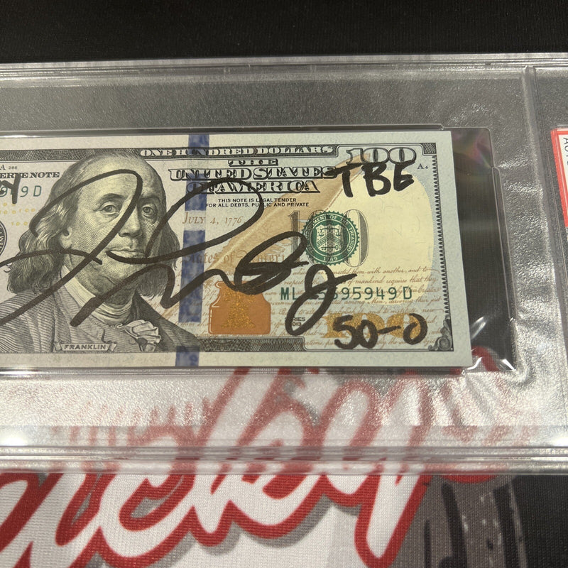Floyd Mayweather Jr Signed $100 Bill US Currency x4 Inscriptions PSA 10 Auto M
