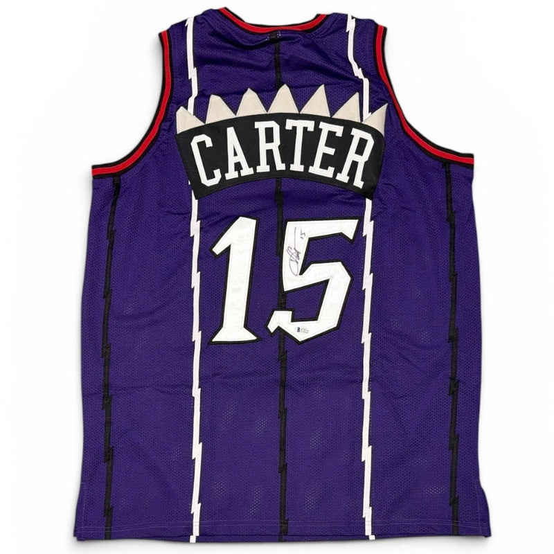 Vince Carter Signed Toronto Raptors Custom Jersey Beckett Witness BAS COA