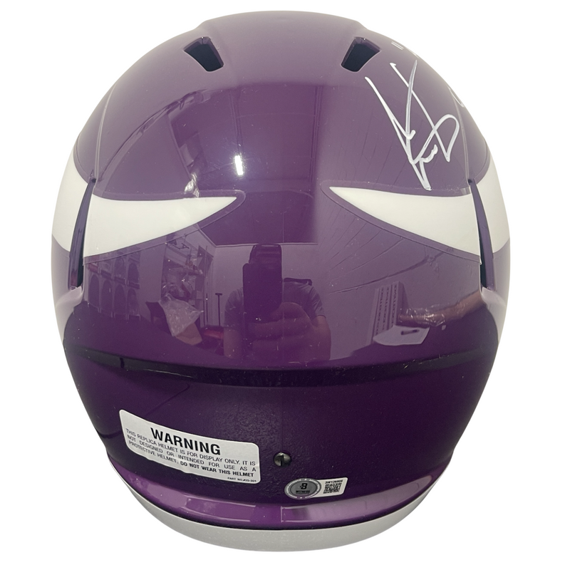 Cris Carter Signed Vikings TB Full Size FS Helmet w/ HOF + TDs Beckett W BAS COA