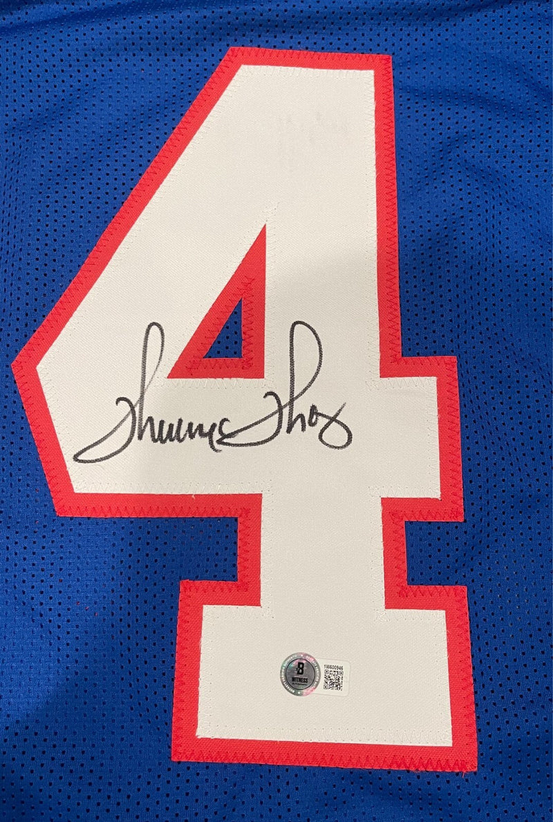 Thurman Thomas Signed Buffalo Bills Custom Jersey Beckett Witness BAS COA