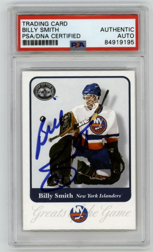 Billy Smith 2001-02 Fleer Greats of the Game #17 Signed PSA Authentic Auto Blue