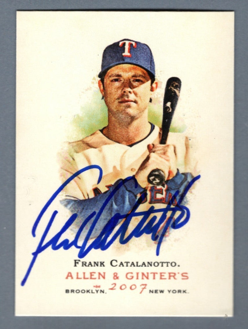 Frank Catalanotto Signed 2007 Topps Allen & Ginter #198 LSCM COA Texas Rangers