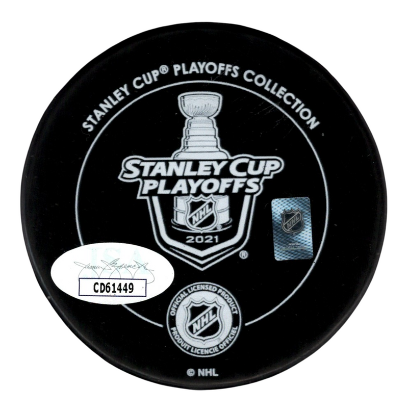 Andrei Vasilevskiy Signed Tampa Bay Lightning 2021 Stanley Cup Logo Puck JSA COA