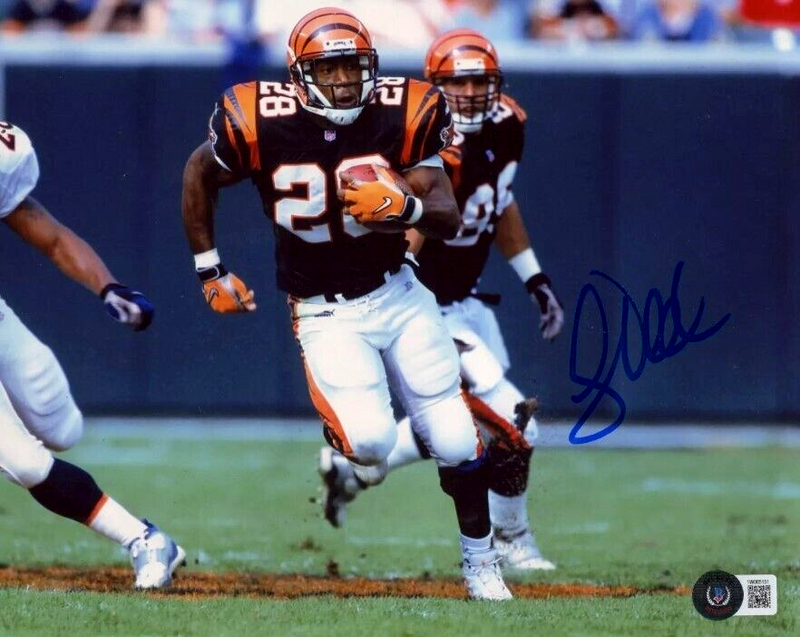 Corey Dillon Signed Cincinnati Bengals 8x10 Photo Beckett Witness BAS COA #2