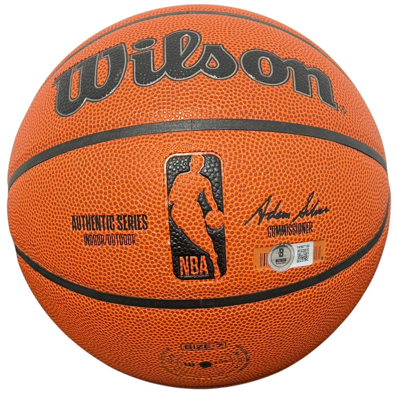 Bernard King Signed Wilson NBA Basketball w/ 2 Insc Beckett Witness BAS COA