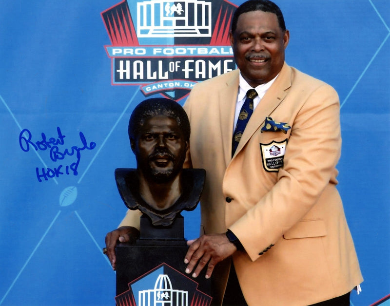 Robert Brazile Signed Pro Football HOF 8x10 Photo w/ HOF 18 LSCM COA #1