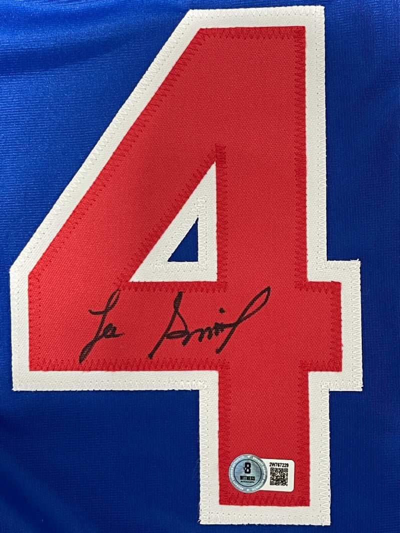 Lee Smith Signed Chicago Cubs Custom Blue Jersey Beckett Witness BAS COA