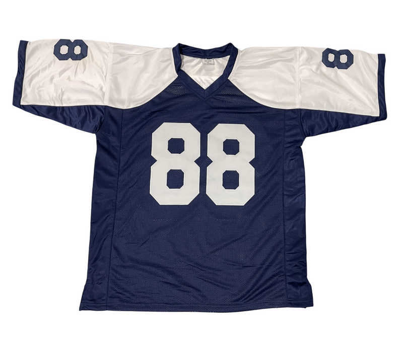 Drew Pearson Signed Cowboys Custom TB Jersey w/ HOF 21 Beckett Wit BAS COA