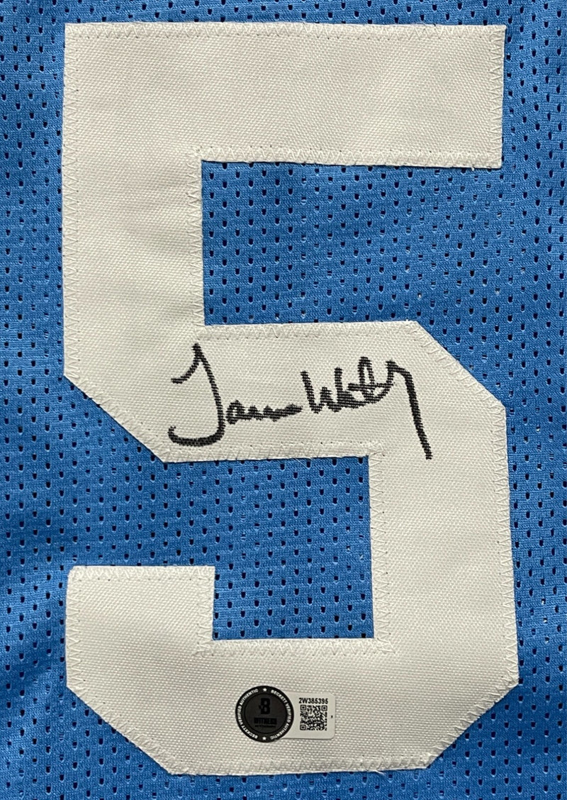 James Worthy Signed North Carolina Custom Jersey Beckett Witness BAS COA