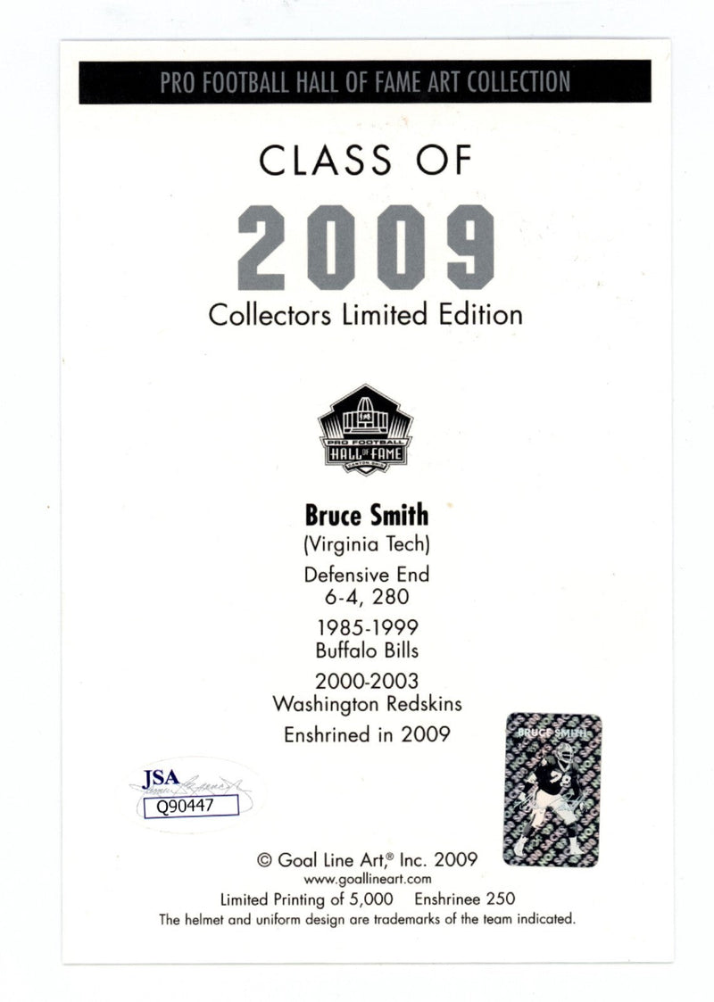 Bruce Smith Signed Auto GLAC Goal Line Art Card #250 JSA COA Buffalo Bills