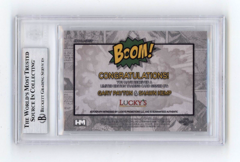 Shawn Kemp & Gary Payton 2024 Hits BOOM Silver Dual Signed BGS BAS Auto Sonics