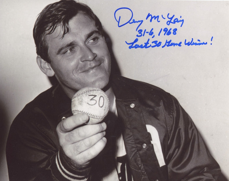 Denny McLain Signed Autographed Tigers 8x10 Photo w/ 2 Ins LSCM COA #8