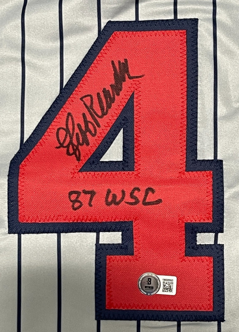 Jeff Reardon Signed Minnesota Twins Custom Jersey w/ 87 WSC Beckett Wit BAS COA