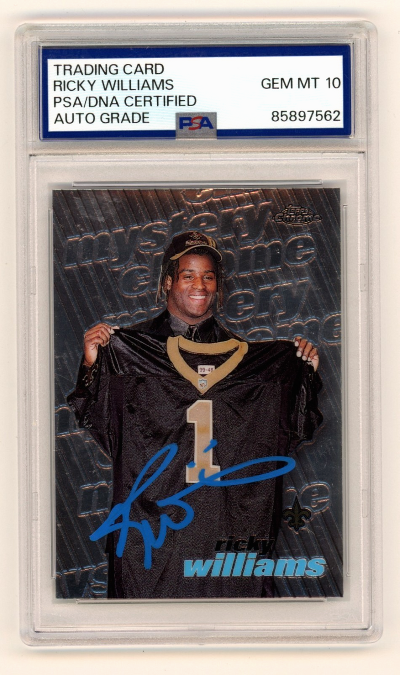 Ricky Williams 1999 Topps Chrome #M16 Mystery Signed Auto Rookie RC PSA 10 Auto