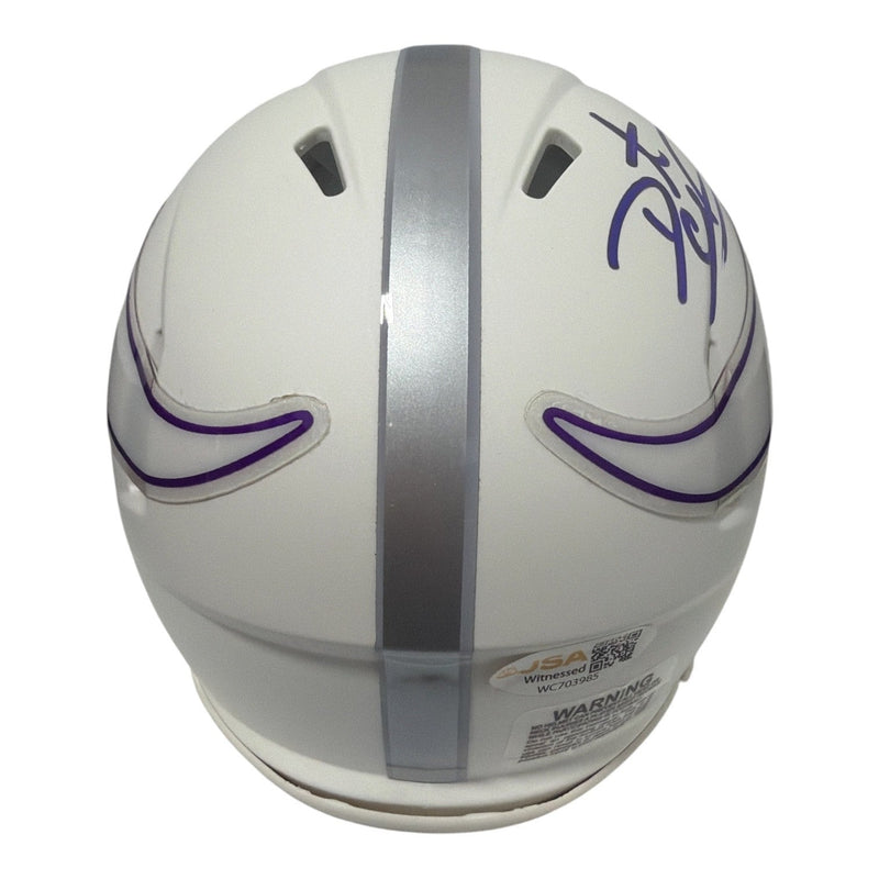 Daunte Culpepper Signed Minnesota Vikings ALT White Mini Helmet JSA Witness COA