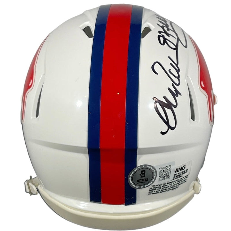 Kelly Reed Thomas Triple Signed Bills TB Mini Helmet Beckett Witness BAS COA