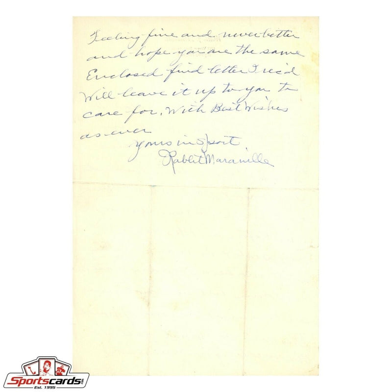 Rabbit Maranville Signed Autographed Handwritten Letter HOF