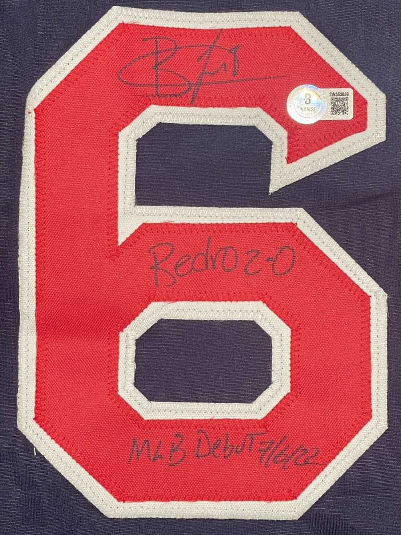 Brayan Bello Signed Boston Red Sox Custom Jersey w/ 2 Ins Beckett Wit BAS COA