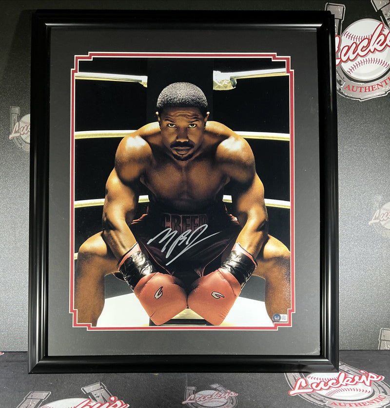 Michael B Jordan Signed Framed 16x20 Photo Creed Beckett Witness BAS COA B