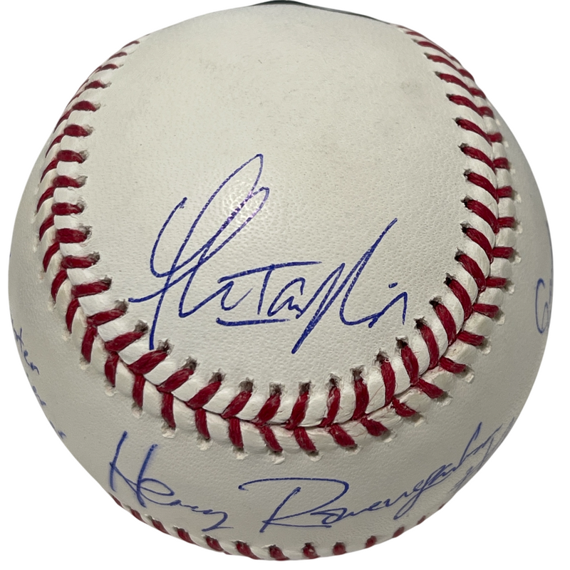 Thomas Ian Nicholas Signed ROMLB Baseball w 7 Names Ins Beckett Witness BAS COA