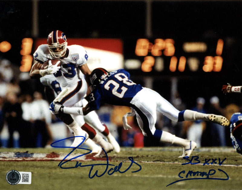 Everson Walls Signed Giants 8x10 Photo w SB XXV Champs Beckett BAS COA #4