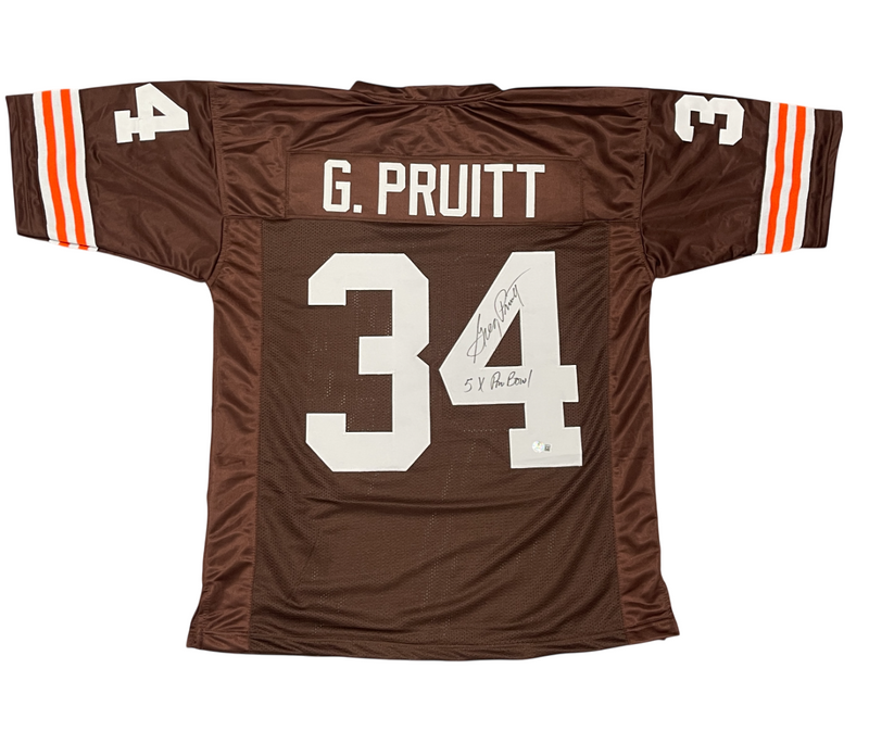 Greg Pruitt Signed Cleveland Browns Custom Jersey w 5 Pro Bowl Beckett W BAS COA