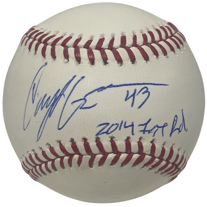 Casey Gillaspie Signed ROMLB Baseball w/ 2014 1st RD Tampa Bay Rays LSCM COA