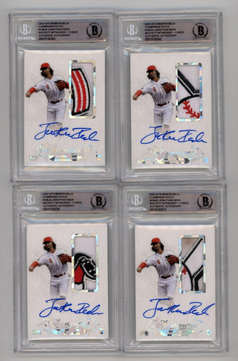 Jonathan India 2021 Hits Memorabilia Champions Ice Patch Auto RC #/6 BGS