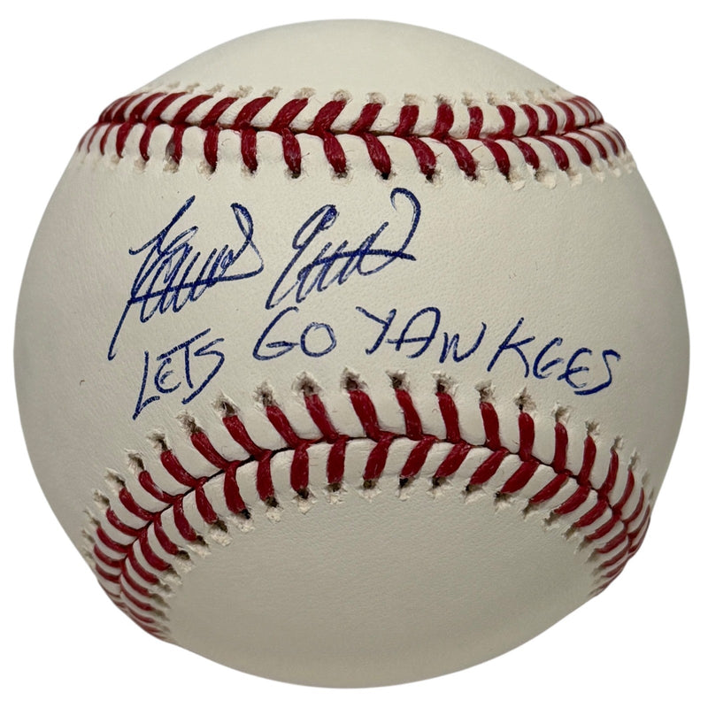 Domingo German Signed Autographed ROMLB Baseball w/ Lets Go Yankees JSA COA