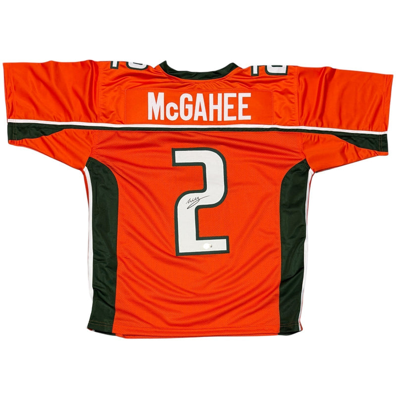 Willis McGahee Signed Miami Hurricanes Custom Jersey Beckett Witness BAS COA