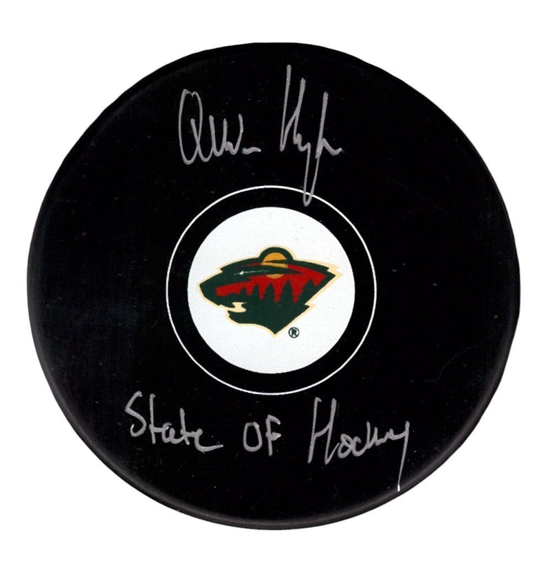 Quinn Hughes Signed Minnesota Wild Logo Puck w/ State of Hockey Fanatics COA