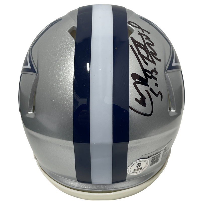 Larry Brown Signed Cowboys Speed Mini Helmet w/ SB XXX MVP Beckett Wit BAS COA