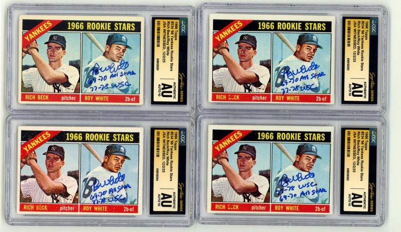 Roy White 1966 Topps #234 Signed RC w 69-70 All Star + 77-78 WSC JSA CGC 10 Auto