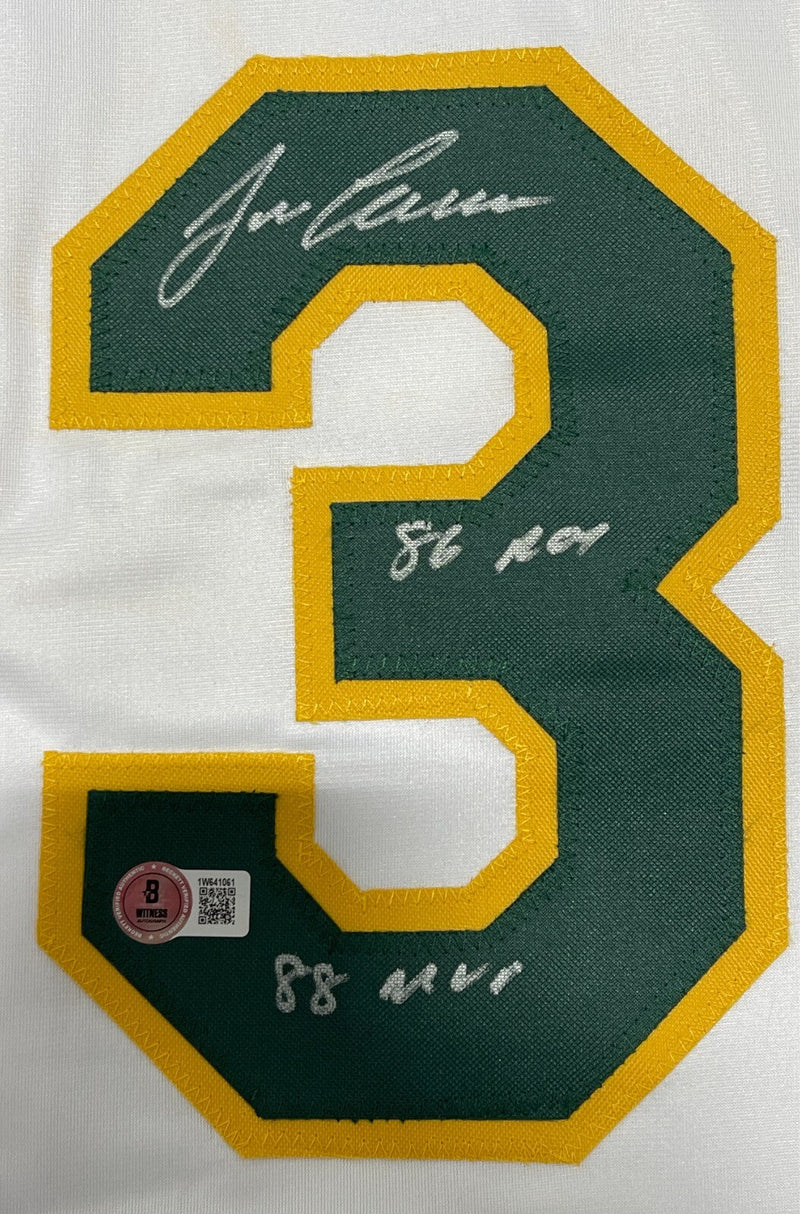 Jose Canseco Signed Oakland Athletics Custom Jersey w/ 2 Insc Beckett W BAS COA
